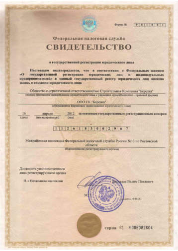 Превью свидетельства ОГРН