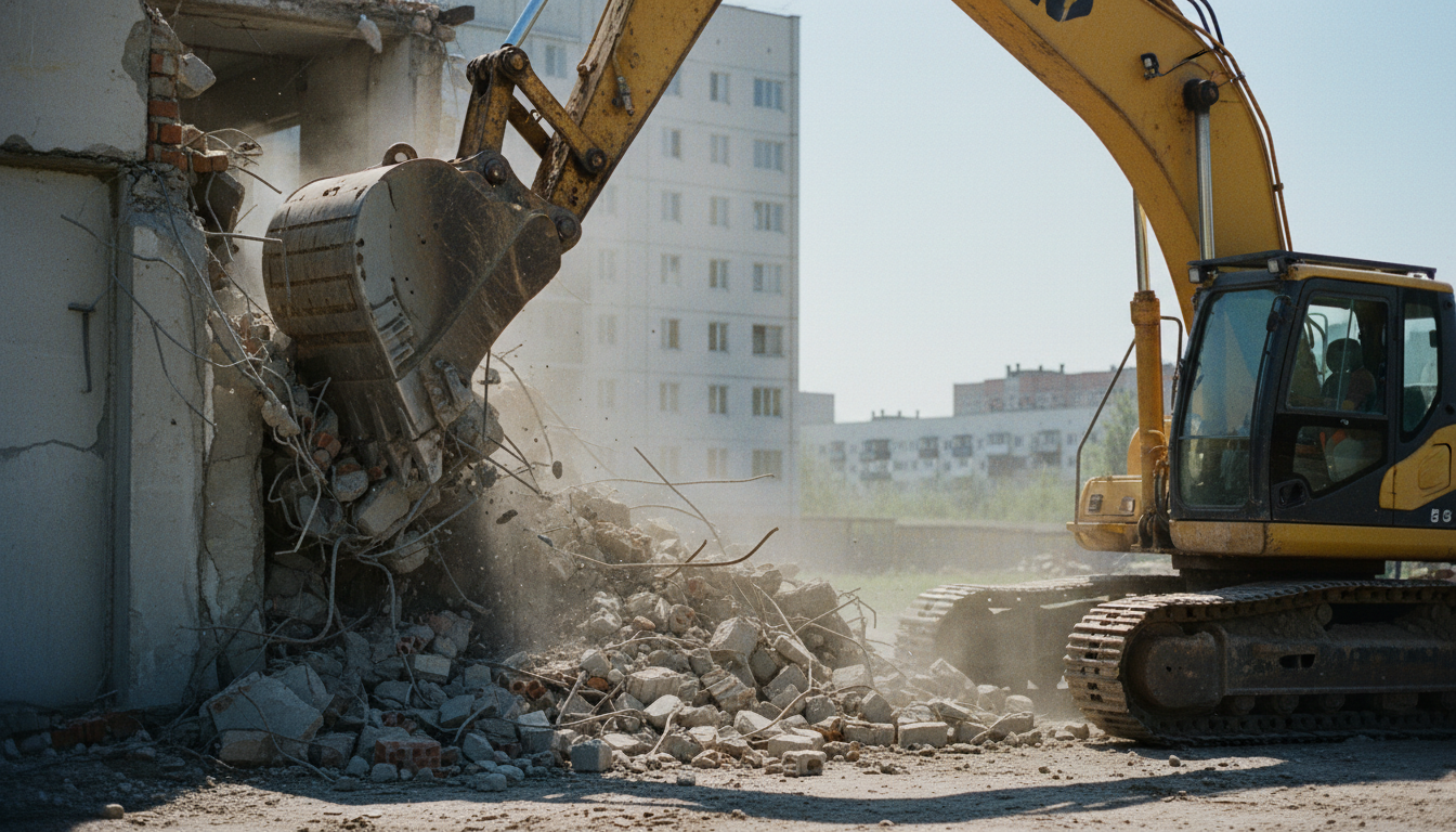 Экскаватор на расчистке